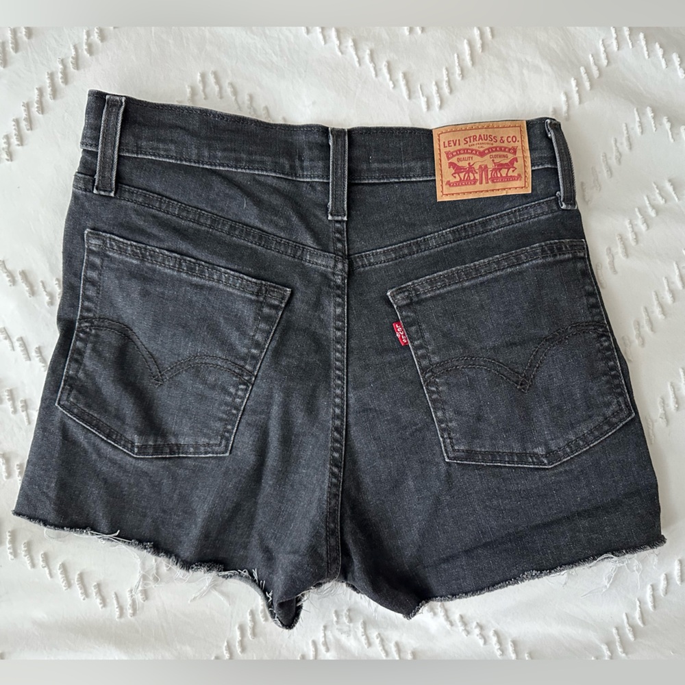 Black jean shorts